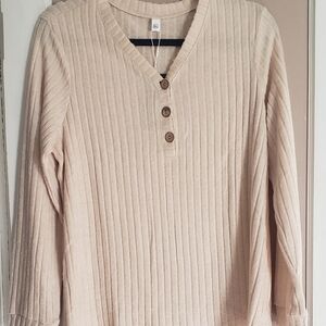 Women's V-Neck Sweater - Cream
